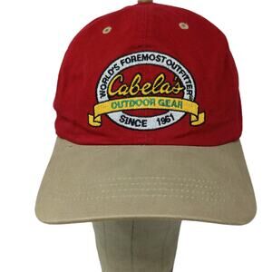 Paramount Headgear Cabela's Slideback Hat Embroidered Logo Red OSFA